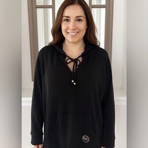 Michael Kors Black Hoodie with Gold Accents